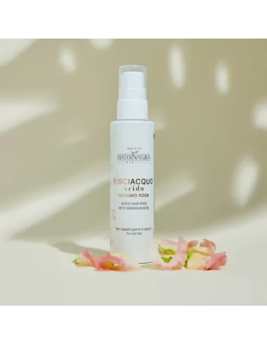 Risciacquo Acido Capelli al Geranio Rosa. Capelli luminosi meno crespi
