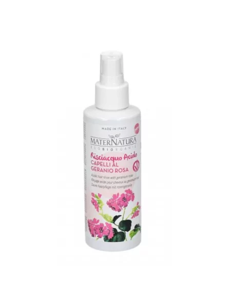 Risciacquo Acido Capelli al Geranio Rosa. Capelli luminosi meno crespi