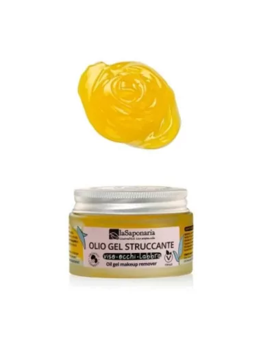 Olio Gel Struccante Bio per Viso, Occhi, Labbra.