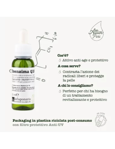 Coenzima Q10 puro - Siero Viso Anti-Age, Idratante e Protettivo