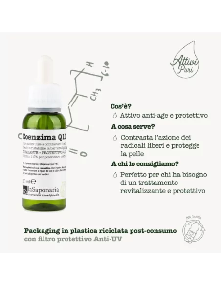 Coenzima Q10 puro - Siero Viso Anti-Age, Idratante e Protettivo