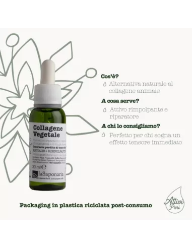 Collagene Vegetale Puro Vegano - Siero Viso Tonificante e Liftante