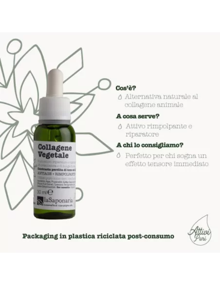 Collagene Vegetale Puro Vegano - Siero Viso Tonificante e Liftante