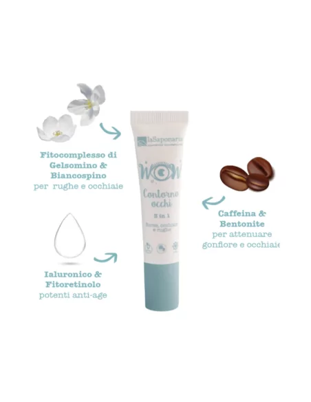 Contorno Occhi Bio 3 in 1: Contrasta Rughe, Borse e Occhiaie